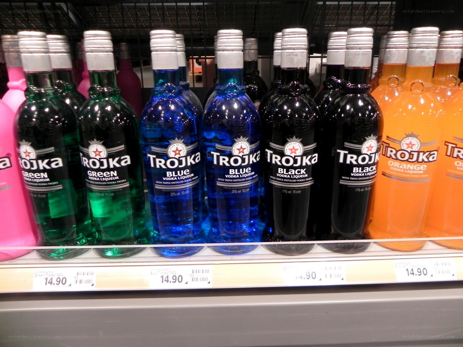 Trojka Vodka Liqueur Bottles