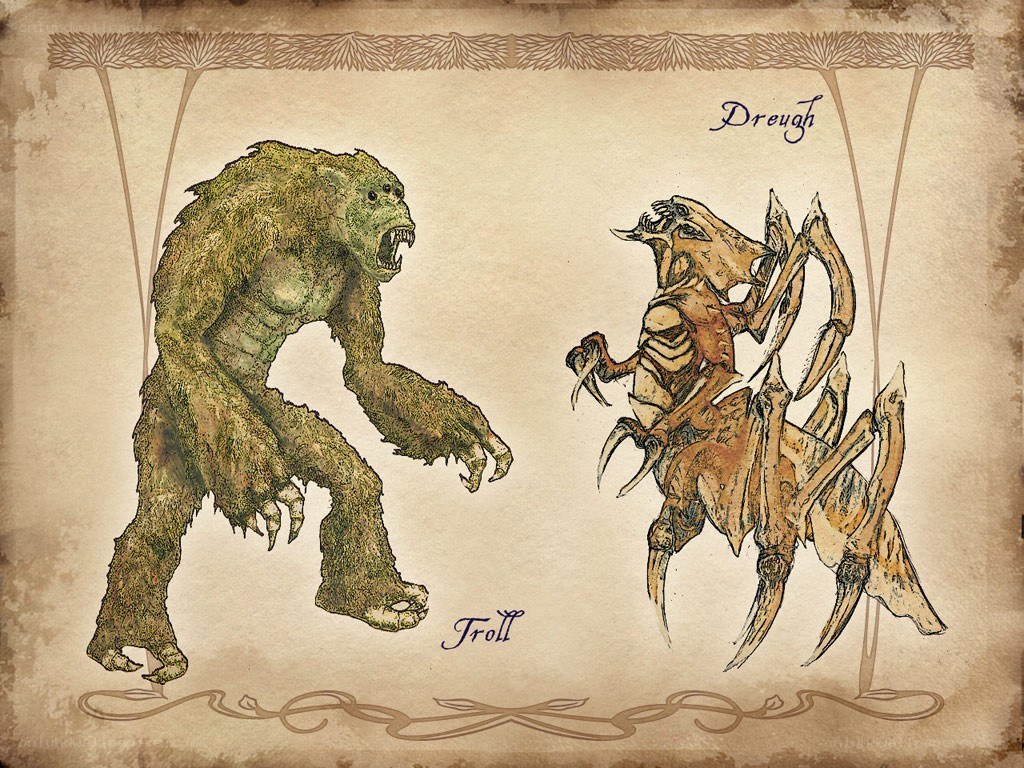 Troll and Drough creature designs