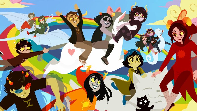 Troll characters in a colorful scene