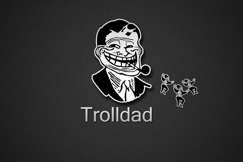 Troll Face Character — Black, Humorous, Digital Art, Pipe