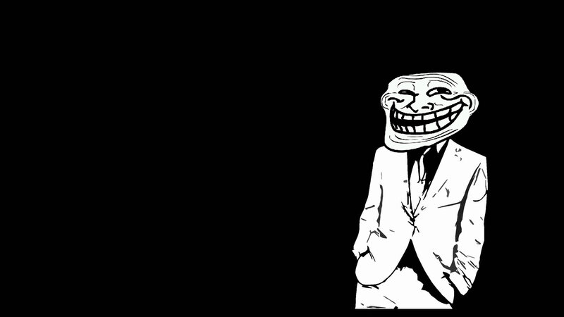 Troll Face Character — Black