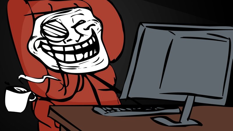 Troll Face Character — Red
