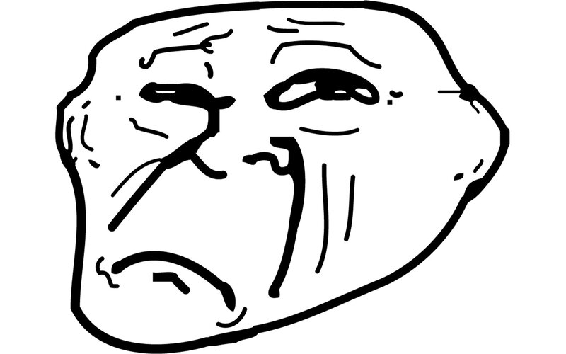 Troll Face Drawing — Black