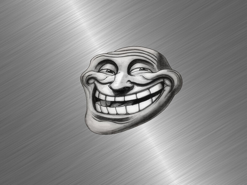 Troll Face Drawing — Gray