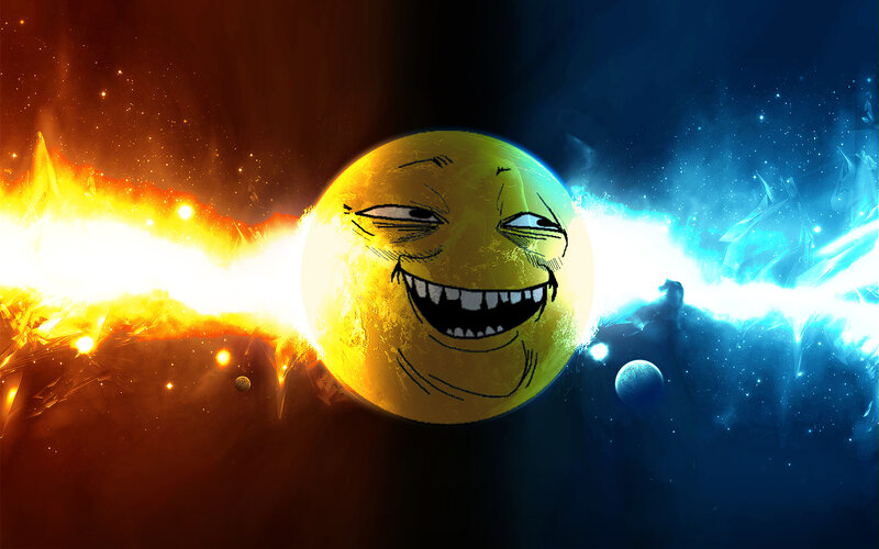 troll face in space
