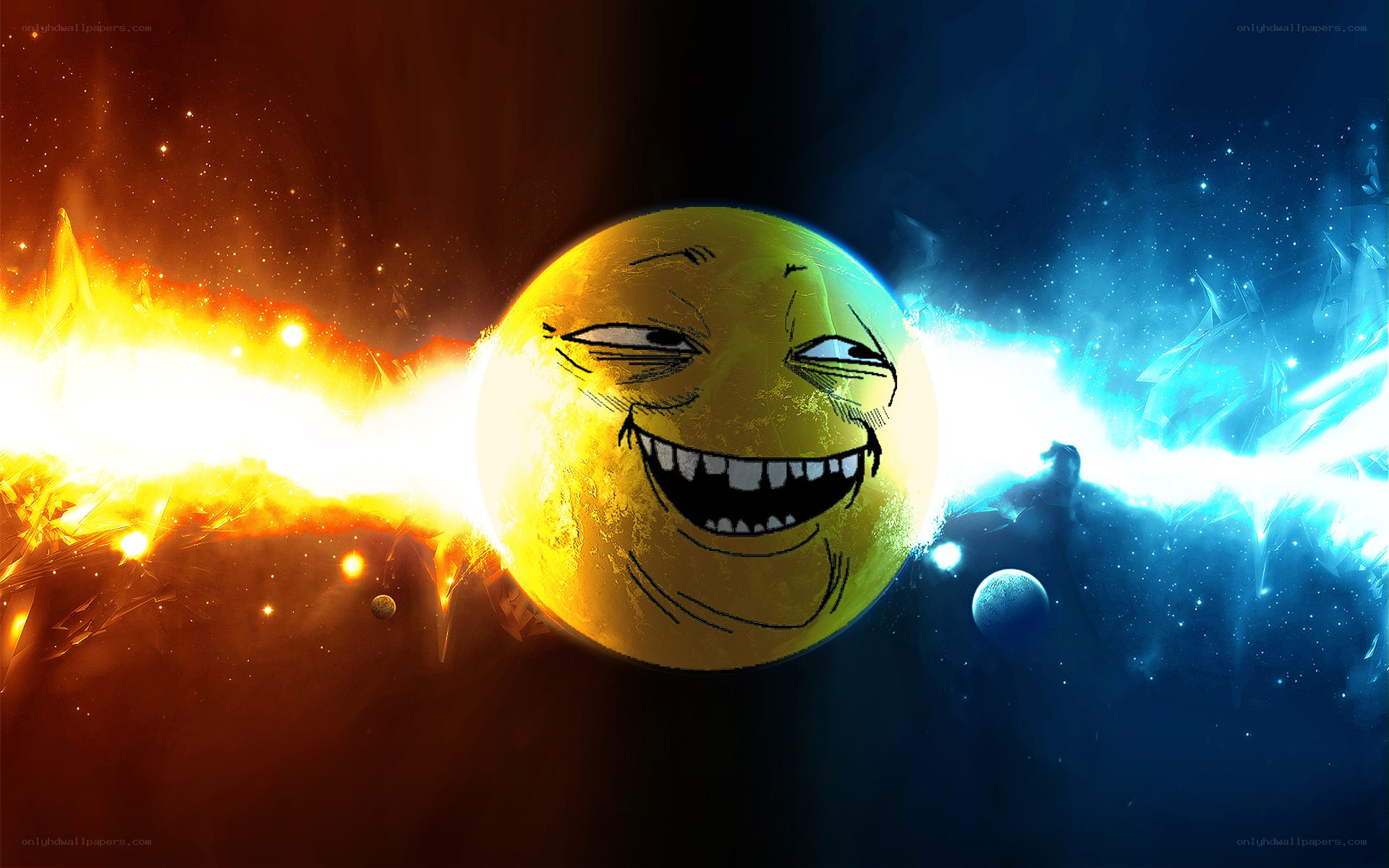 troll face in space