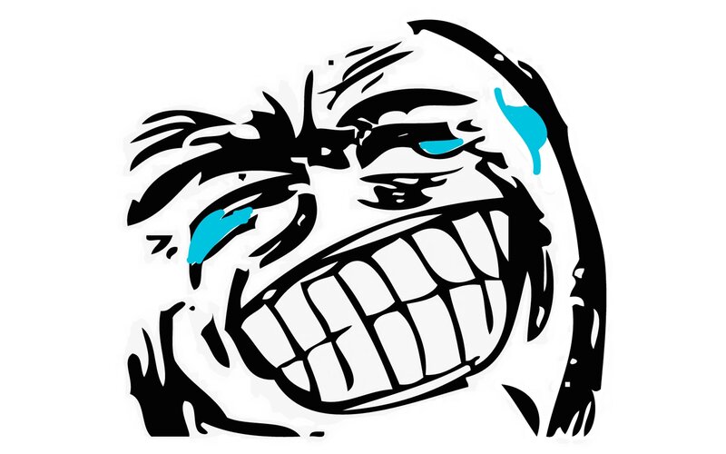 Troll Face Meme — Black, Aggressive