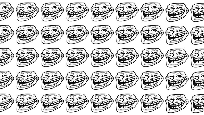 Troll Face Meme — Black, Humorous, Illustration