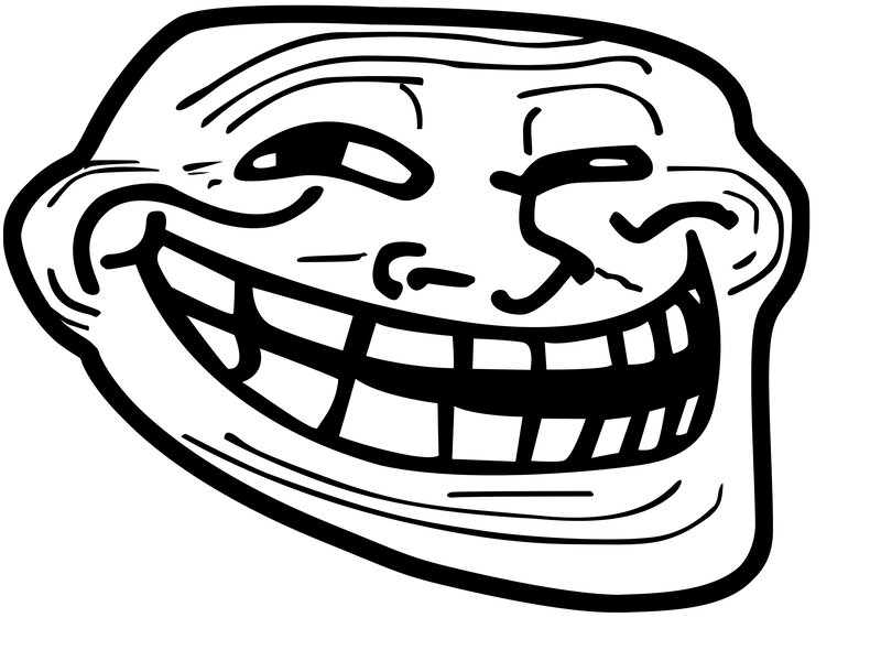 Troll Face Meme — Black, Mischievous