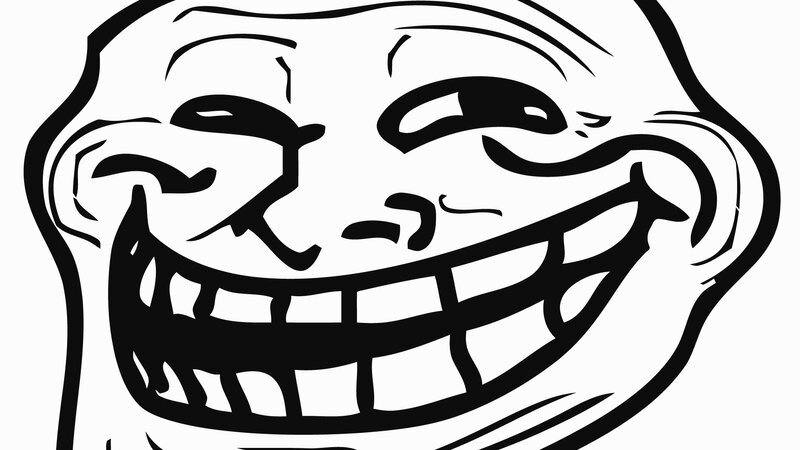Troll Face Meme — Black, Silly