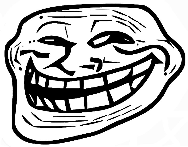Troll Face Meme — Black, Silly, Vector Art