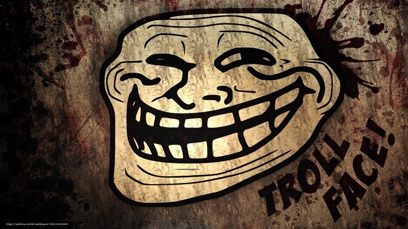 Troll Face Meme — Brown, Grungy