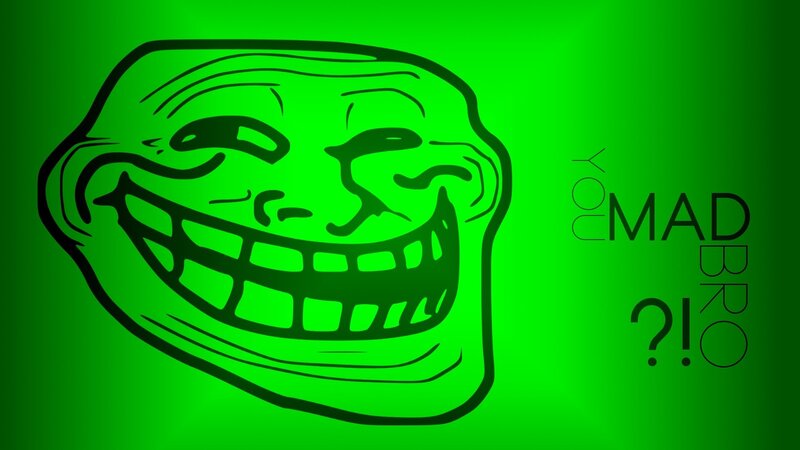 Troll Face Meme — Green, Humorous, Digital Art
