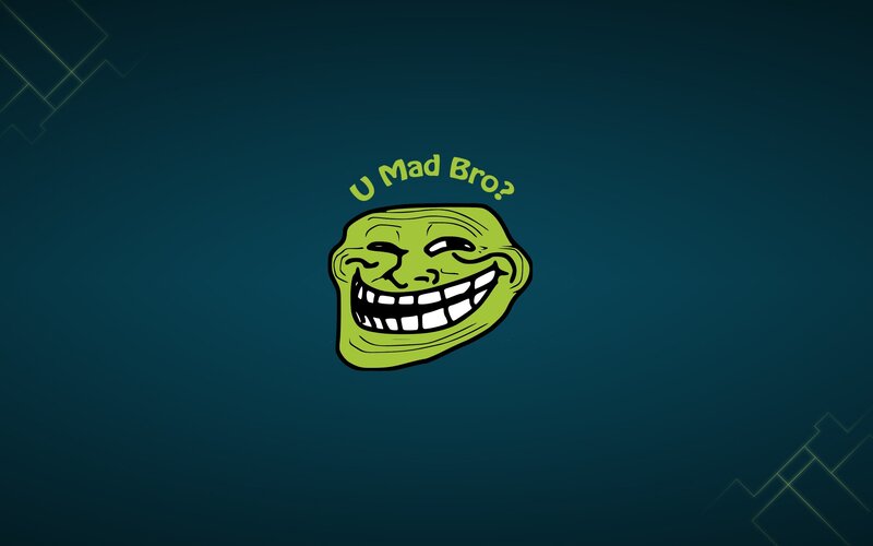 Troll Face Meme — Green, Sarcastic