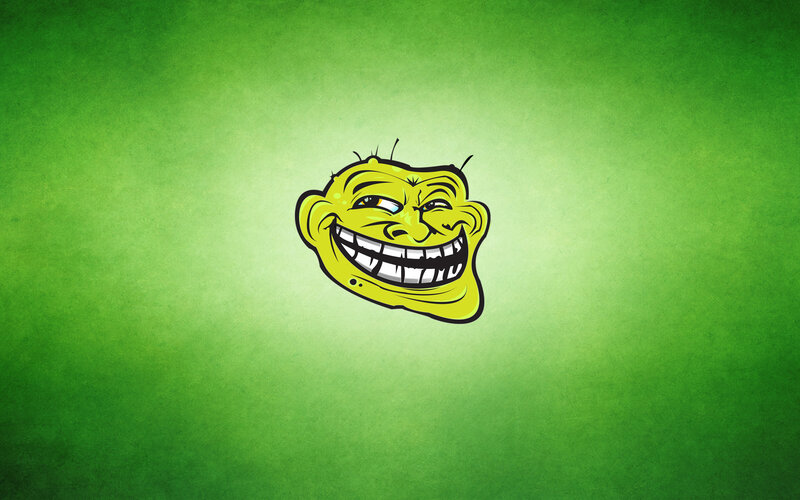 Troll Face Meme — Green, Silly