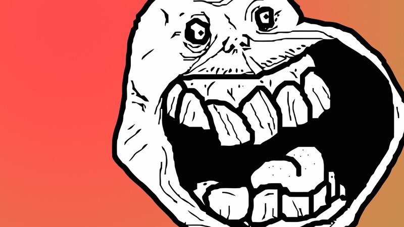 Troll Face Meme — Red, Aggressive