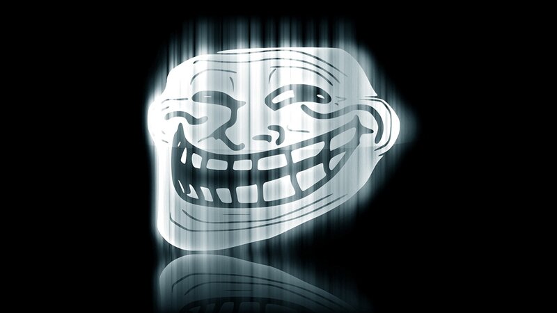 Troll Face Meme — White, Dramatic