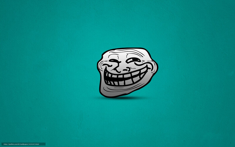 Troll Face on teal background