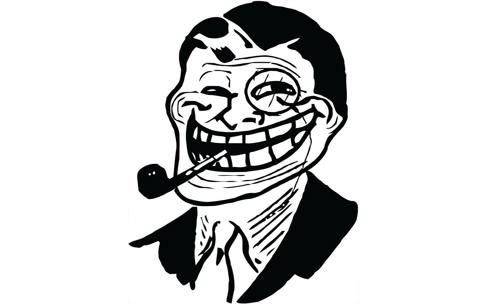 troll face with pipe