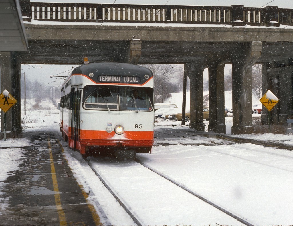 Trolley in snowy weather