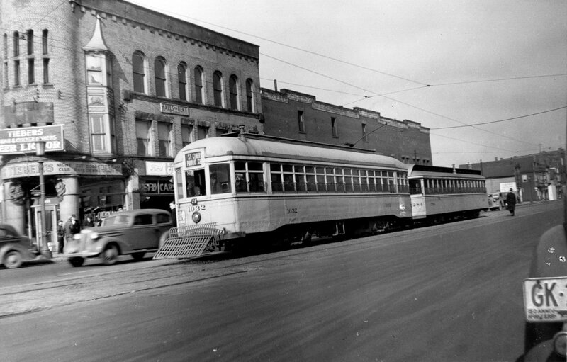 Trolley on a city street