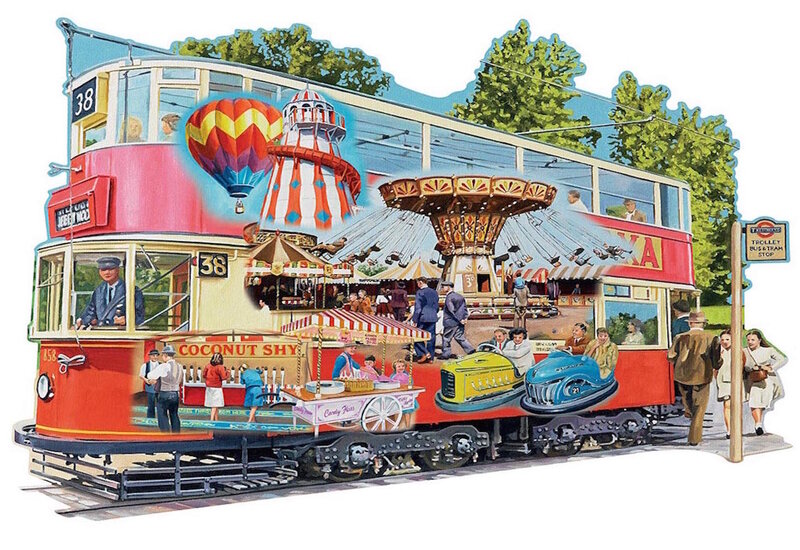 Trolley with Carnival Scene