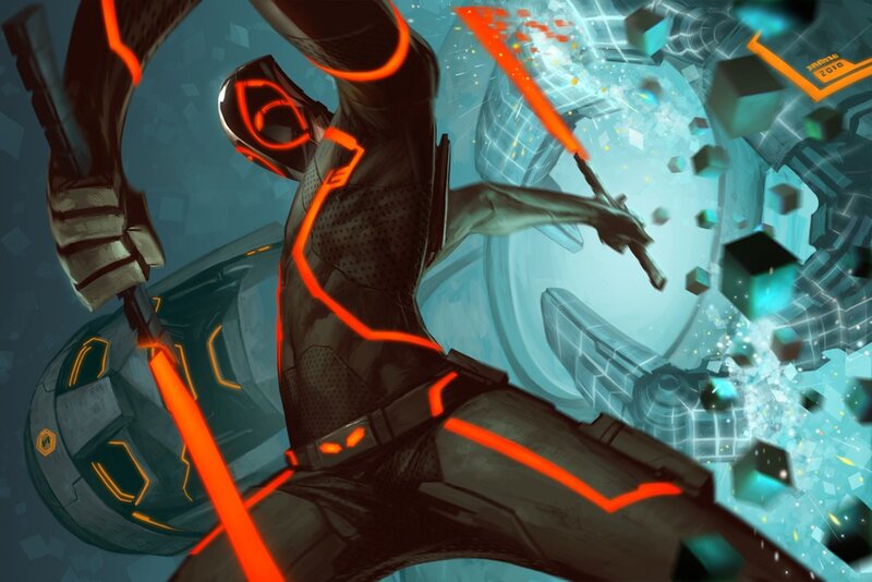 Tron character in action