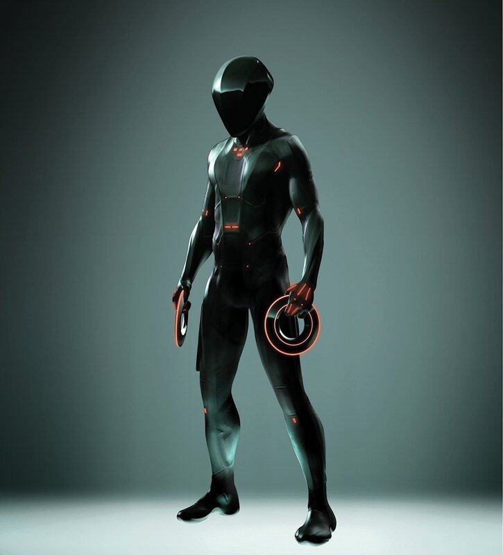 Tron character in black suit