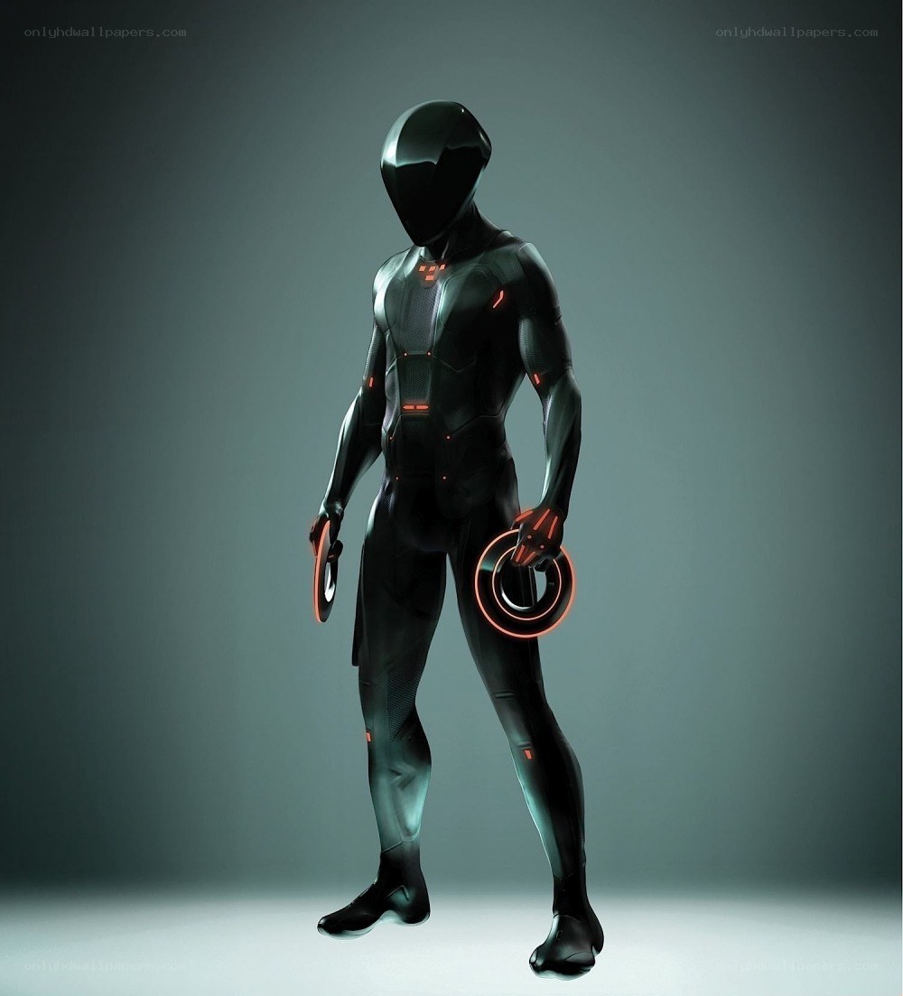 Tron character in black suit