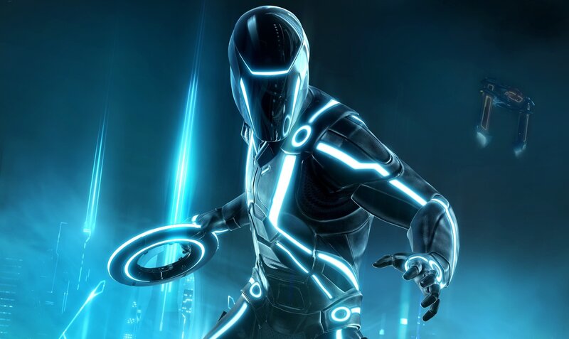 Tron character in digital world