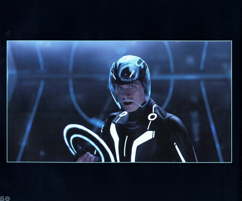 Tron character in futuristic suit