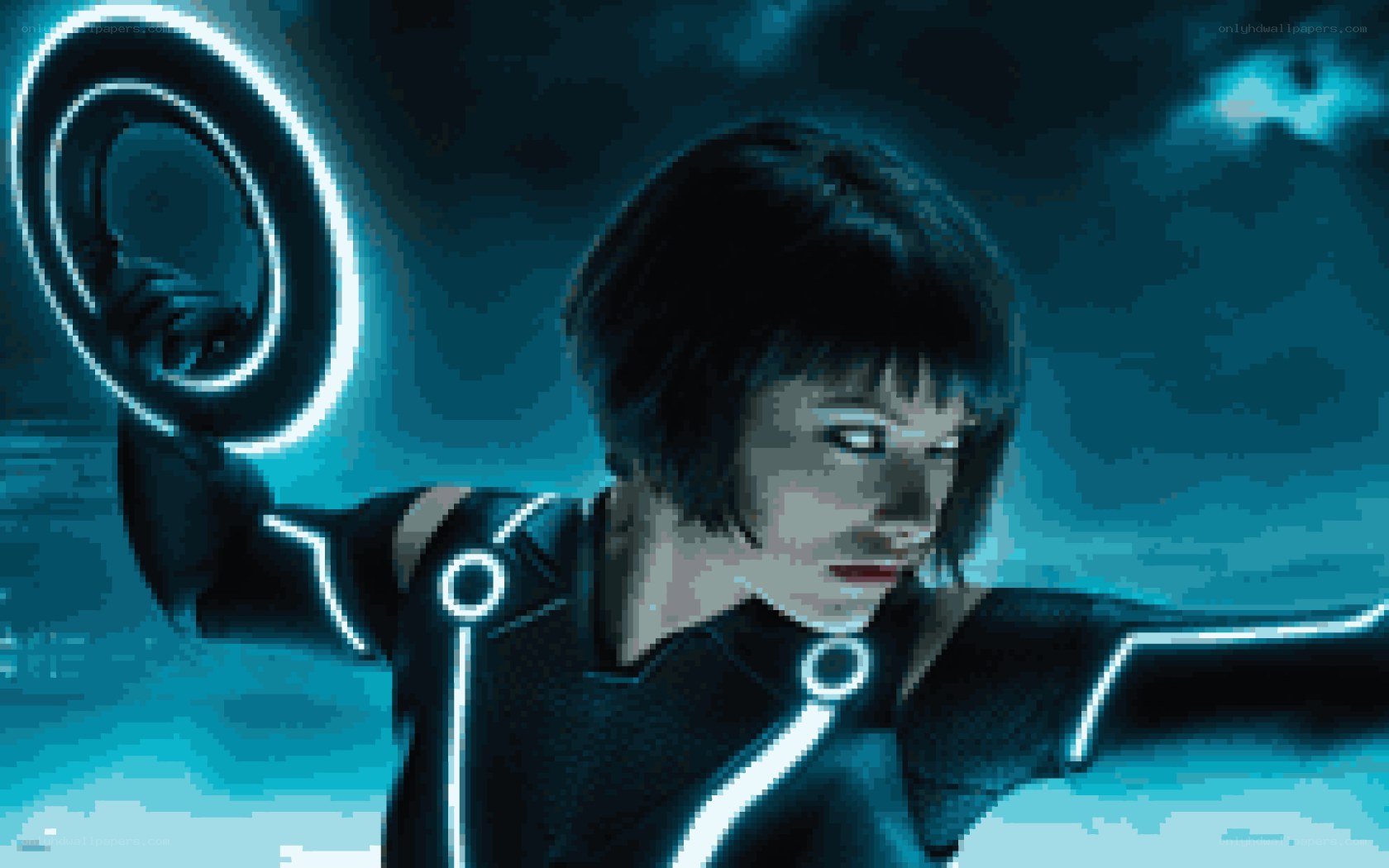 Tron character with disc