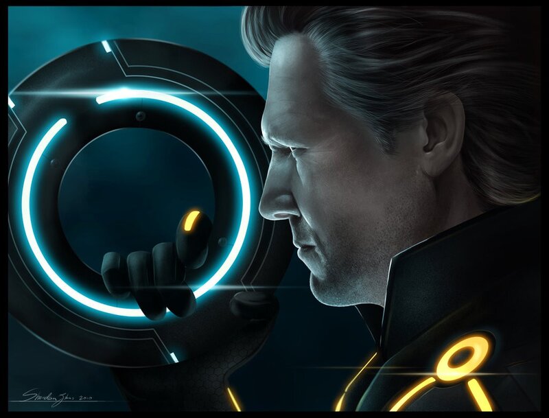Tron character with light disc