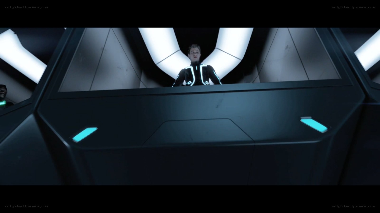 tron legacy character in cockpit