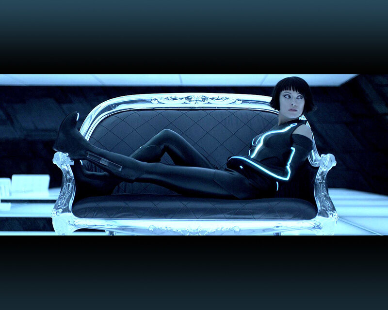 Tron: Legacy character on a couch