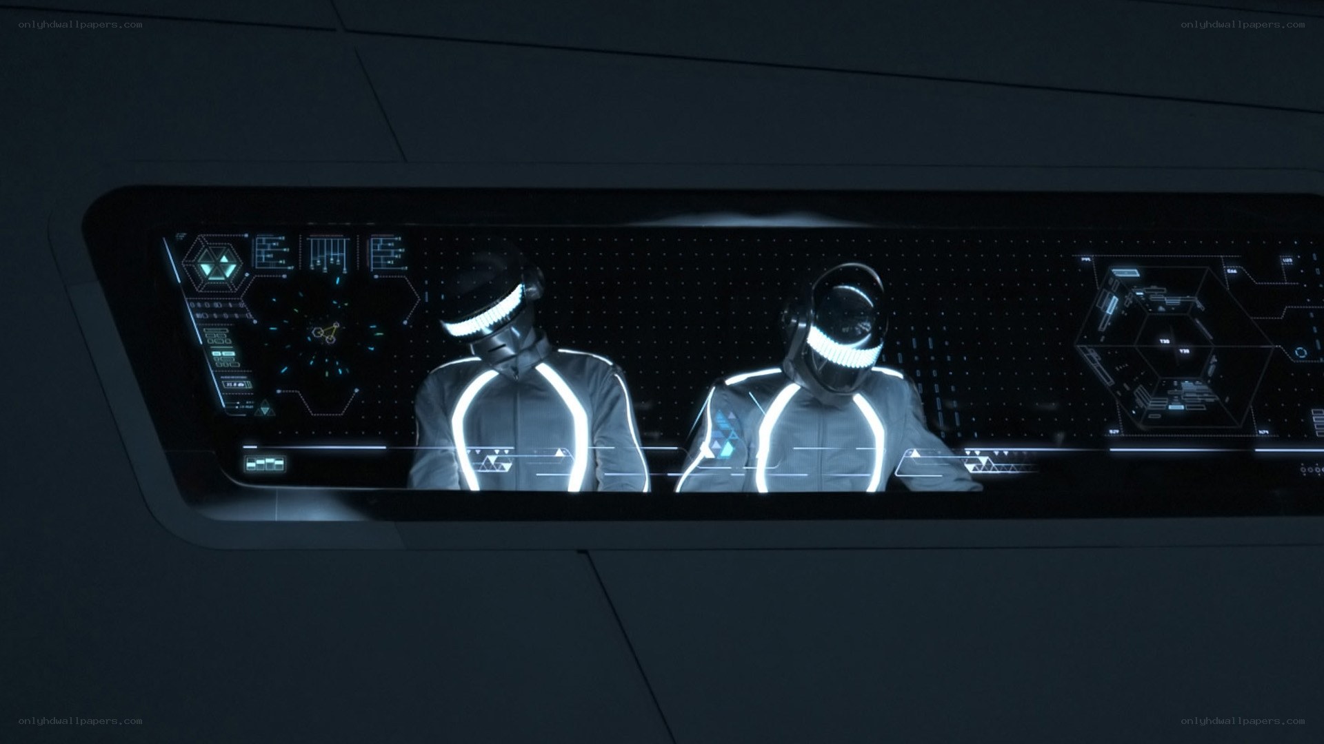 Tron: Legacy characters in cockpit