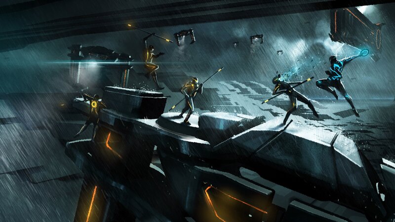 Tron: Legacy combat scene