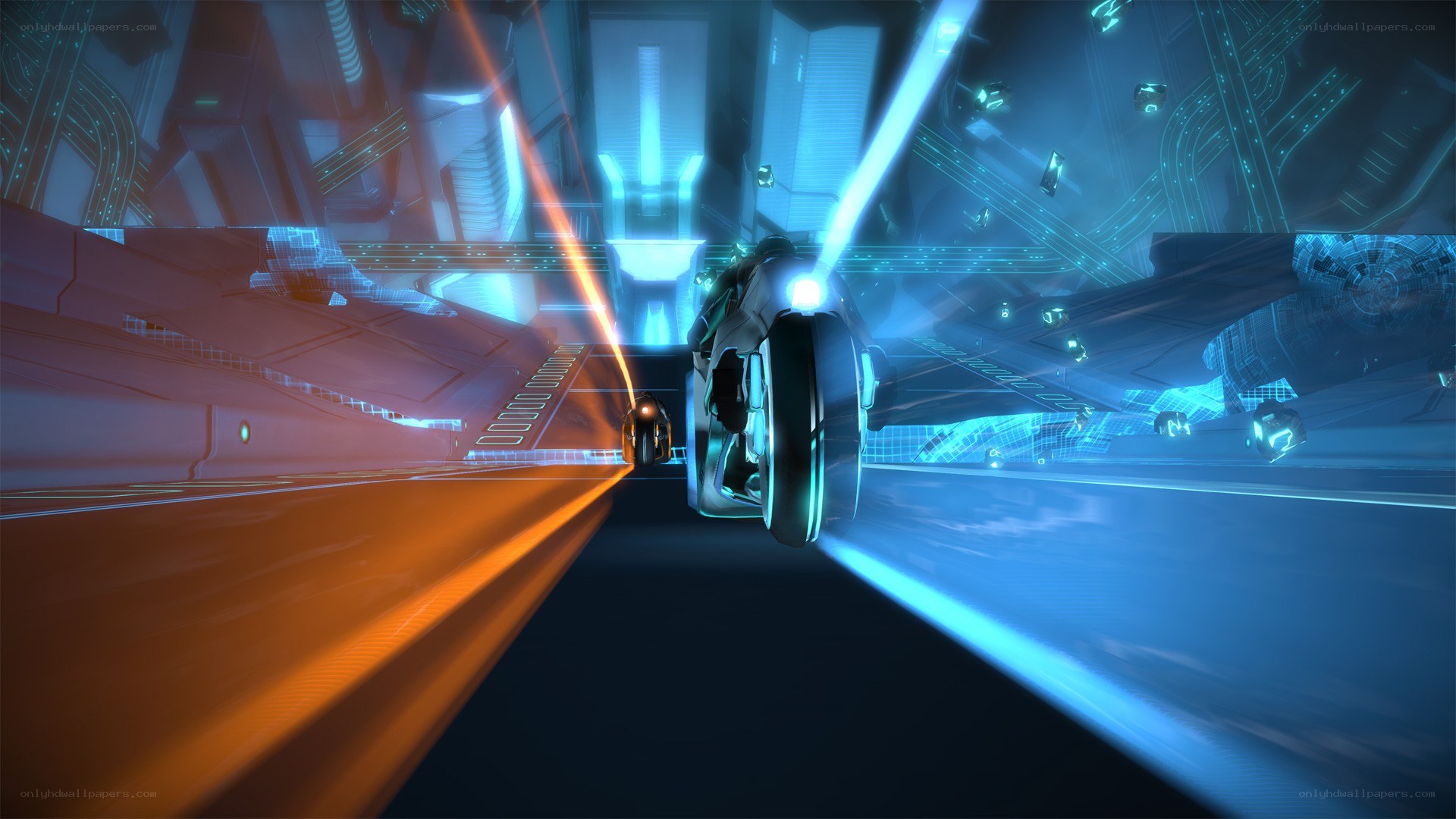 Tron: Legacy motorcycle race