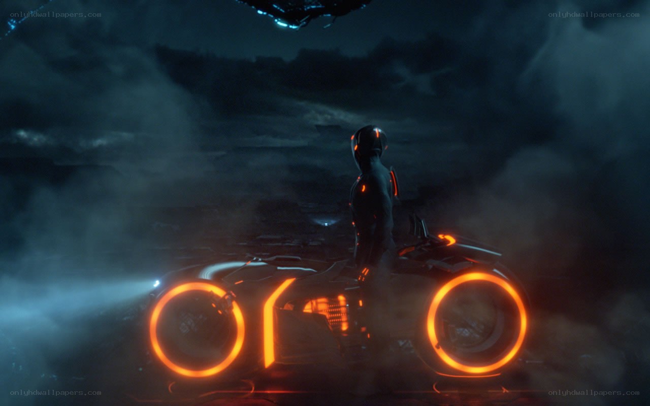 Tron: Legacy motorcycle scene