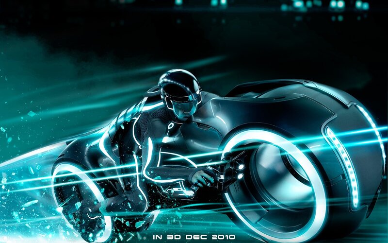 Tron: Legacy motorcycle scene