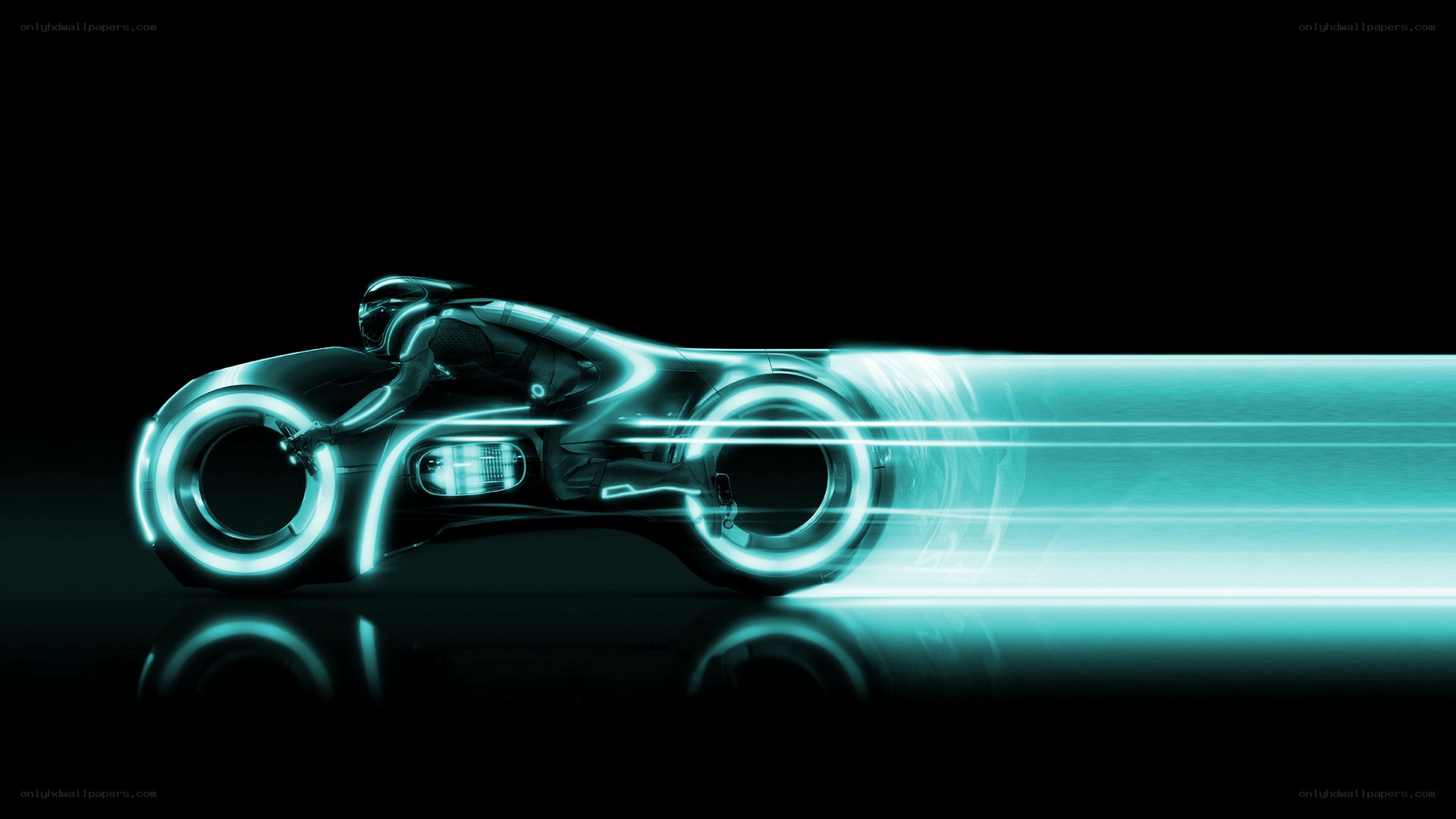Tron light cycle in motion