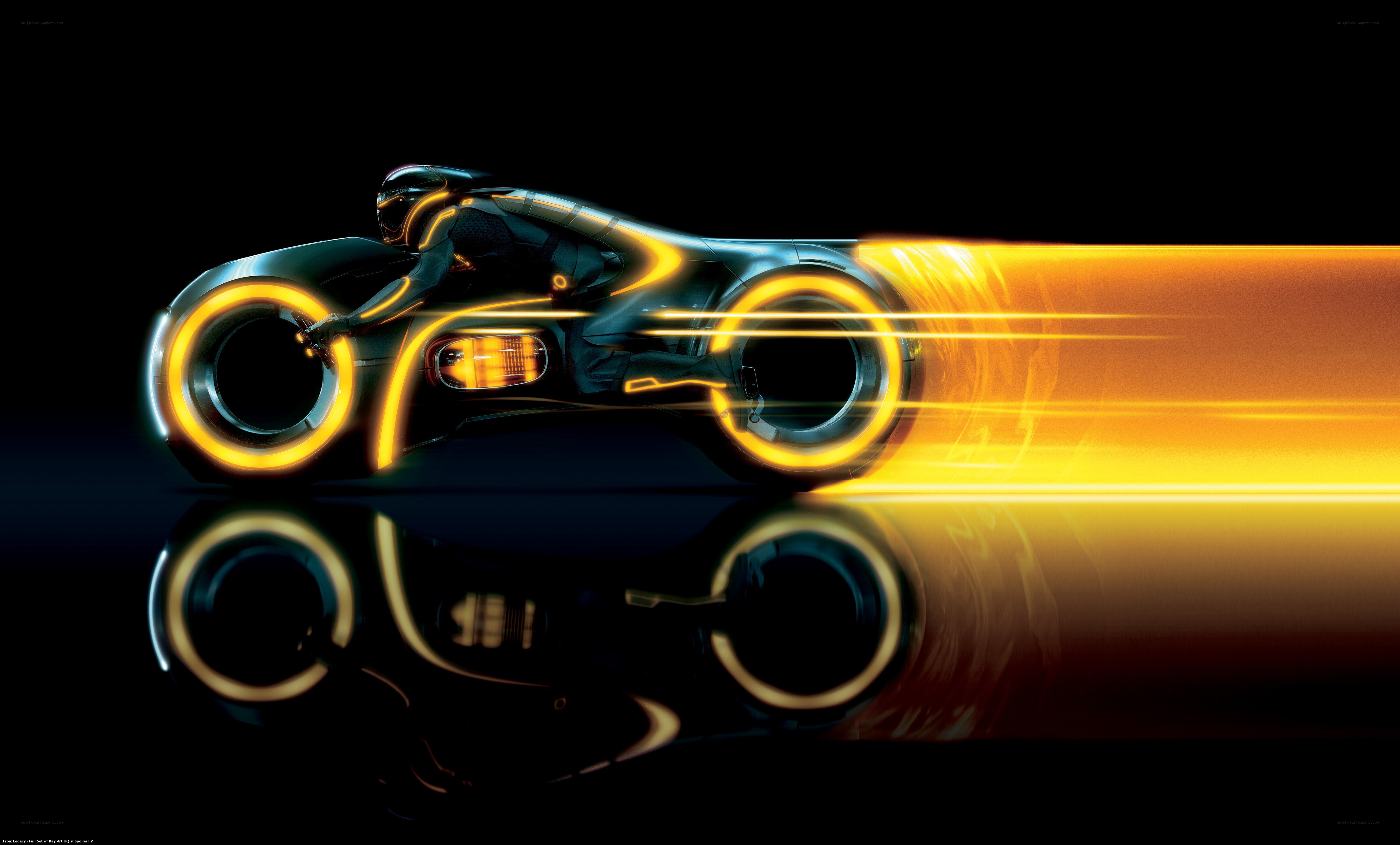 Tron light cycle in motion
