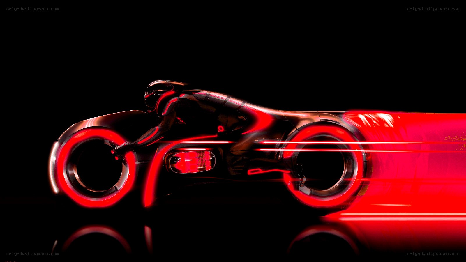 Tron light cycle in motion