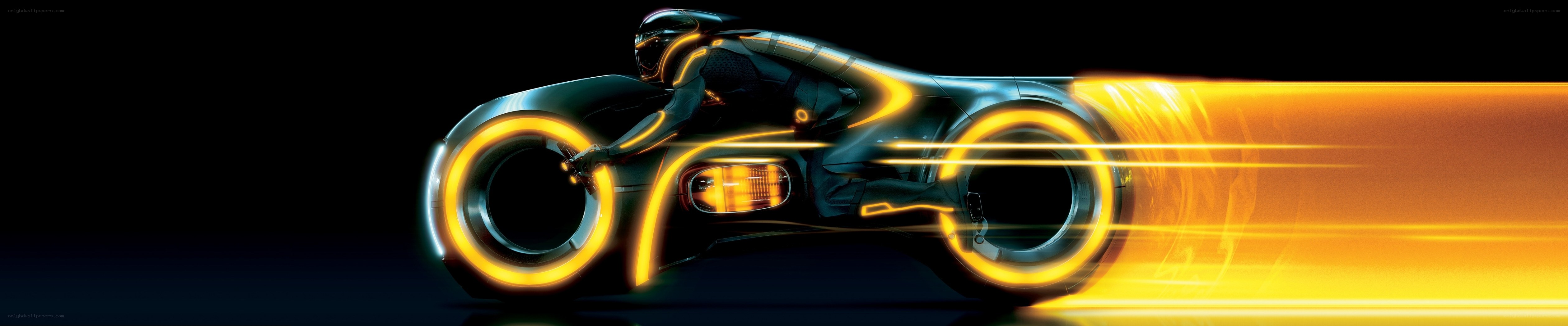 Tron light cycle in motion