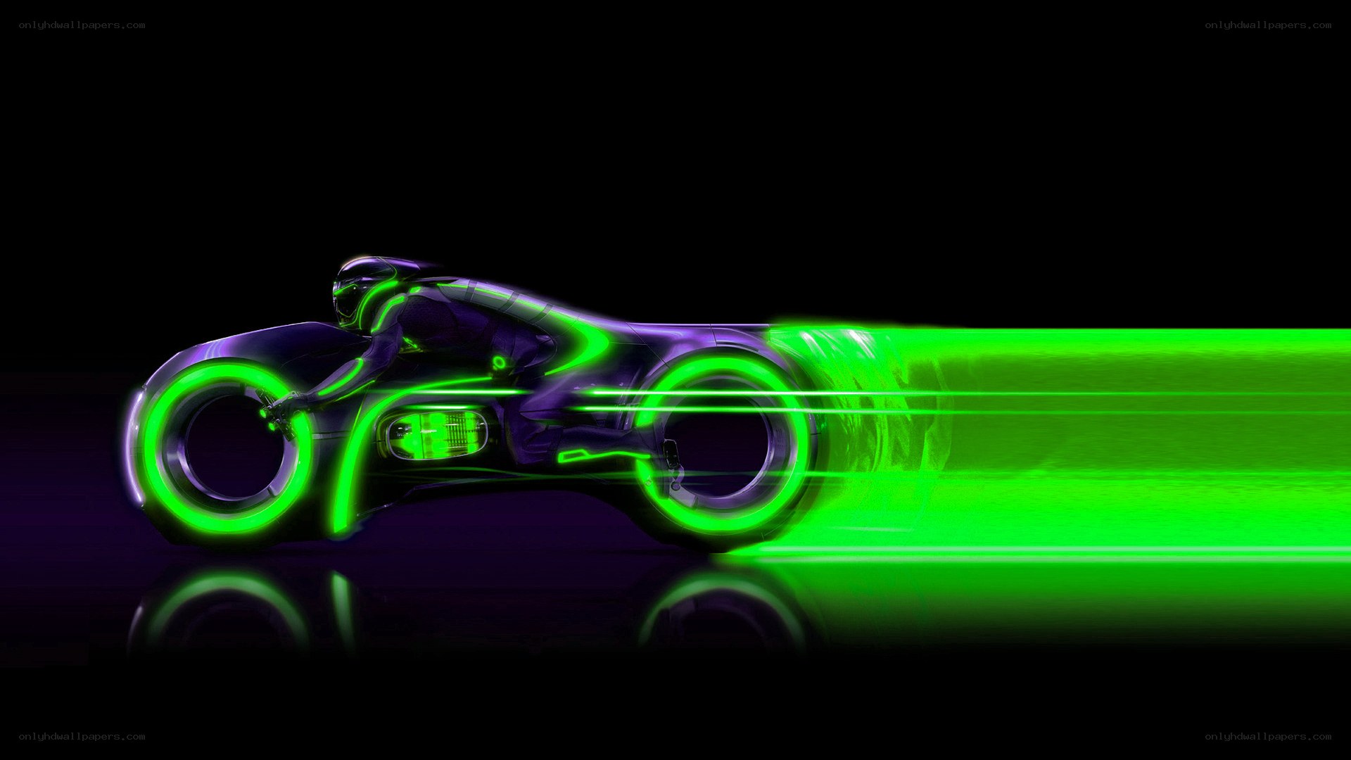 Tron light cycle in motion