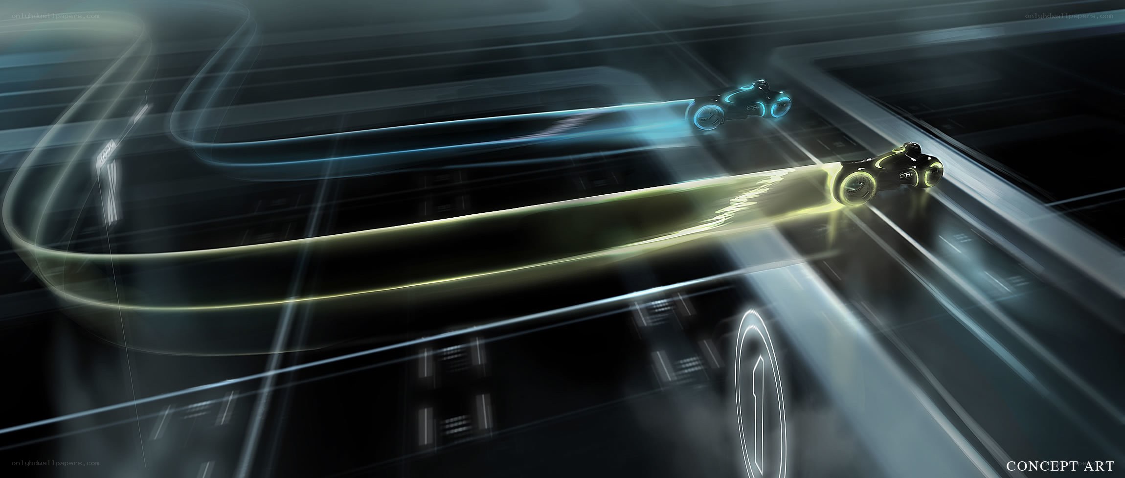 Tron light cycle race concept art