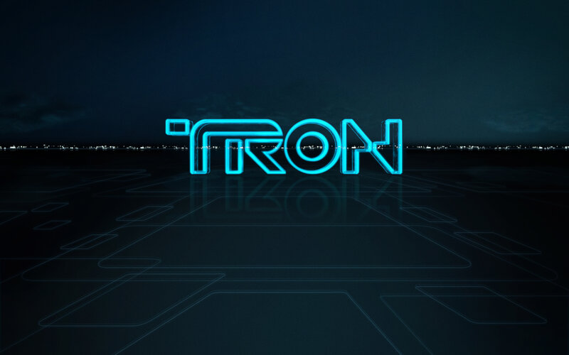 Tron logo on digital grid