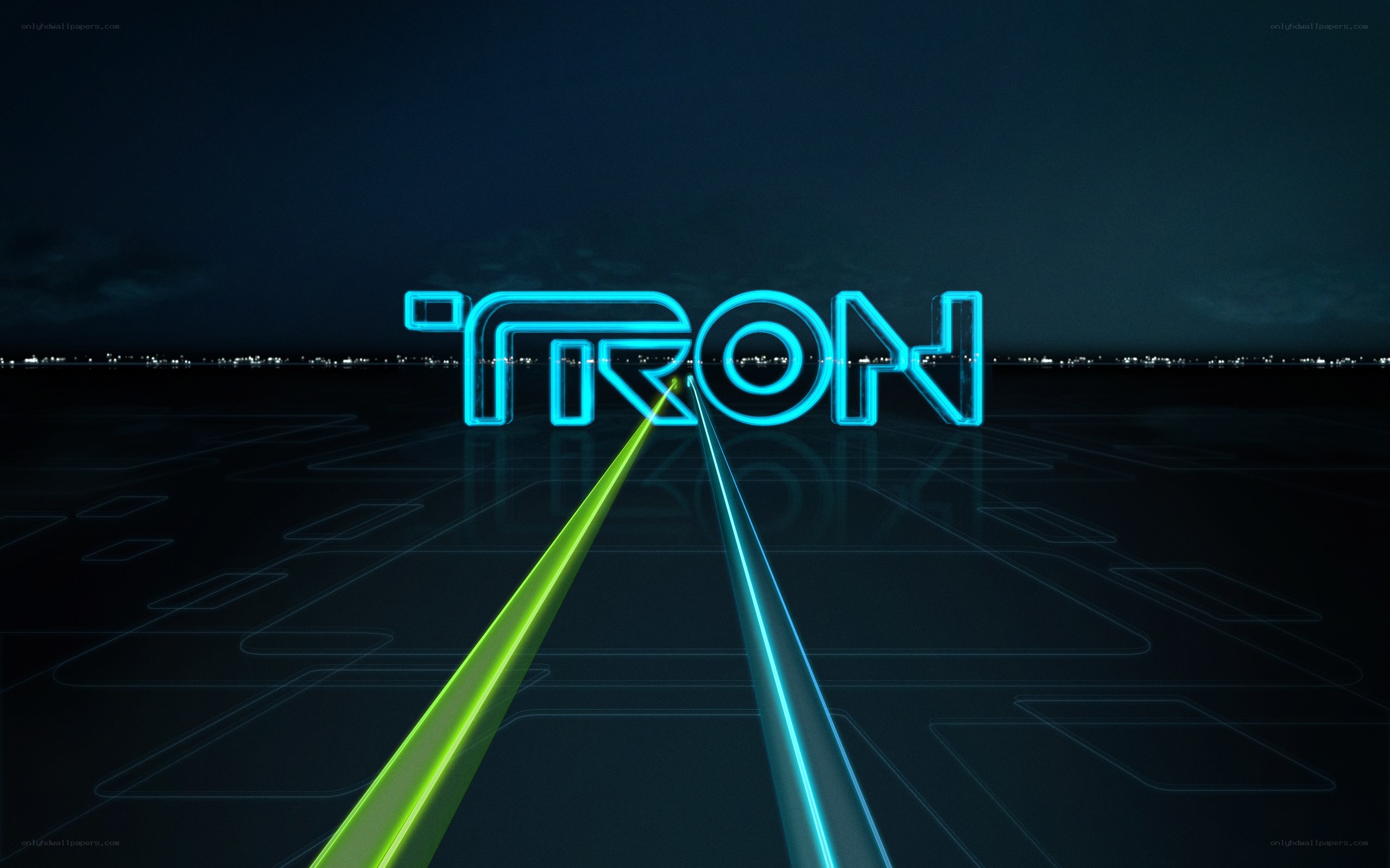 Tron logo on digital grid