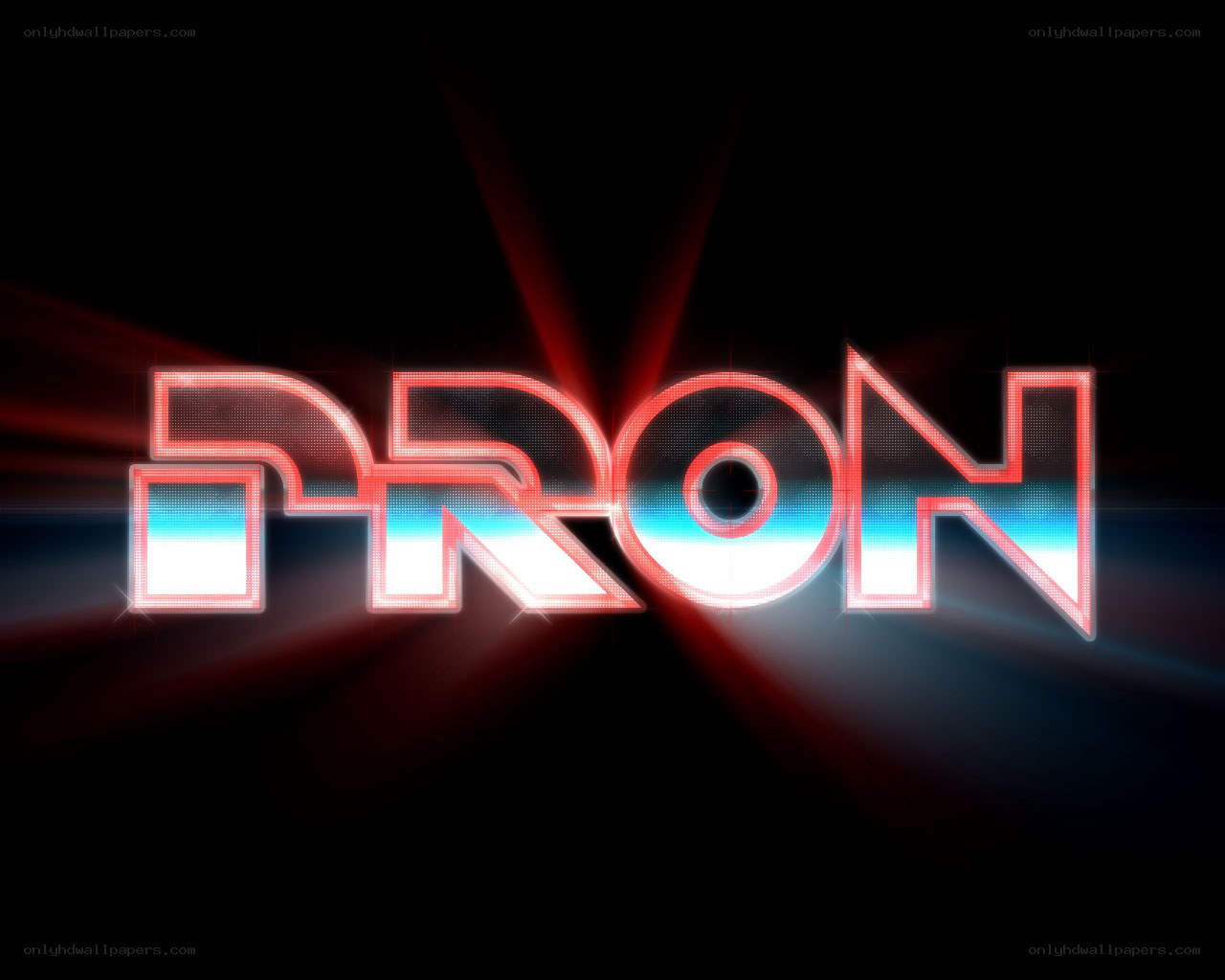 Tron logo with neon effect