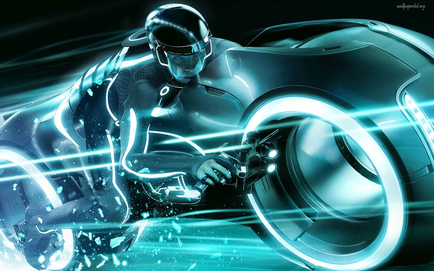 Tron rider on light cycle